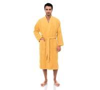 TowelSelections Mens Robe 100% Cotton Terry Cloth Shower Bathrobe Spa Towel Bath Robes for Men, Golden Cream, S-M