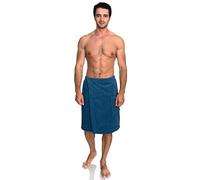 TowelSelections Mens Shower Wrap Adjustable Cotton Terry Cloth Spa Bath Towel Wrap Sauna Gym Towels for Men Small-Medium Deep Water