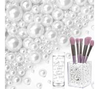 Towenm 2300PCS No Hole Pearl Beads for Vases Filler, Floating Pearls for Centerpieces Vases, Mix Sizes Faux Round White Pearls for Crafting Wedding Party Costums Decoration (4/6/8/10/14/20mm)