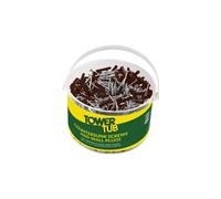 Tower 05TUB01 Trade Tub - 400 x Brown Plastic Wall Plugs & 400 x 10 x 2” Countersunk Screws