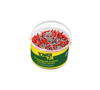 Tower 05TUB02 Trade Tub - 500 x Red Plastic Wall Plugs & 500 x 8 x 1.5” Countersunk Screws