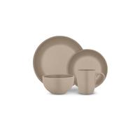 Tower 16 Piece Dinner Set, Smooth Matte Glaze Finish, Crafted from Strong & Durable Stoneware, Chip & Scratch Resistant, Dishwasher & Microwave Safe, Taupe, T867035TAU