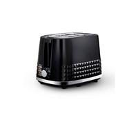 Tower T20082BLK Solitaire 2 Slice Toaster, Browning Control, 850W, Black with Chrome Accents