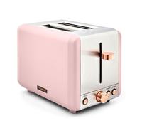 Tower T20036PNK Cavaletto 2-Slice Toaster with Defrost/Reheat, Stainless Steel, 850 W, Marshmallow Pink and Rose Gold