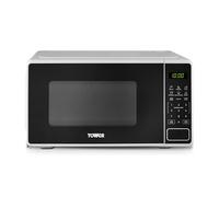 Tower 20L 800W Digital Microwave with 11 Power Levels, 6 Auto Cook Pre-sets, Express Cooking Mode, Weight & Time Defrost Functions, LED Display, White. T24045WHT