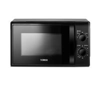 Tower Manual 20 Litre 800W Microwave with Dial Controls, 5 Power Levels, Defrost Function, 30 Minute Timer, Black, T24044BLK