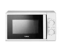 Tower 20L Manual Microwave 800W T24044 Black / White 6 Heat Settings Cooker Oven