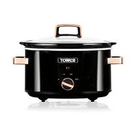 Tower T16018RGG 3.5 Litre Slow Cooker with Tempered Glass Lid and Keep Warm Function, 210W, Rose Gold