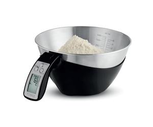 Tower 3-in-1 Digital Jug Scale, 1.5L Stainless Steel Bowl, 1g Precision, Add & Weigh for Wet & Dry Ingredients, Convertible Weight/Volume Modes, 5kg/11lb Capacity, Black, T876010BLK