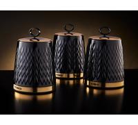 Tower 3 Piece Empire Storage Canisters - Black