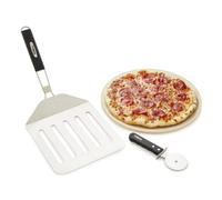 Tower 3 Piece Pizza Tool Set includes Pizza Stone, Cutter and Paddle, Suitable for 12” Pizza’s, Stainless Steel, T932025