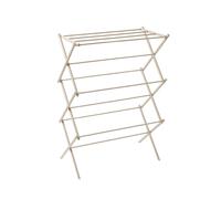 Tower T873020MSH 3 Tier Compact Airer with 11 Drying Rods, Racks for Shoes, Foldable Design, Anti-Slip Feet, Weight Capacity 10kg, Latte