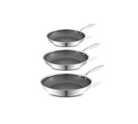 Tower 3pc Ti-Clad Frying Pan Set (20, 24, 28cm) in Silver Tower Silver