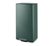 Tower T838020FOR 40L Rectangular Pedal Bin, Made from Strong & Durable Carbon Steel, Inner Bucket, Carbon Filter Compartment, Forest Green
