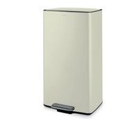 Tower 40L Rectangular Pedal Bin with Removable Inner Bucket and Filter Compartment, Durable Carbon Steel, Cream