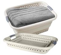 Tower Collapsible Laundry Basket with Pop-Up Design 42L, Latte
