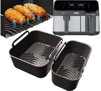 Tower 5.2L/3.3L Premium Silicone Liners | 1.5cm Ridges for Air Flow, 2.5mm Thick, Dishwasher Safe | Designed to Fit Tower T17099 Vortx | 2PCS 2-Size Silicone Air Fryer Liners | by iStock Kitchen