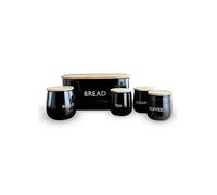 Tower 5 Piece Stainless Steel Round Storage Set Black