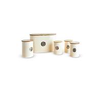 Tower 5 Piece Stainless Steel Round Storage Set Black