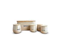 Tower 5 Piece Stainless Steel Round Storage Set Black