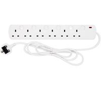 Tower 6 Socket 2 Metre 13 Amp Switched Extension Lead