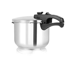 Tower 6L/22cm Pressure Cooker with Steamer Basket, Stainless Steel, Silver, T80244