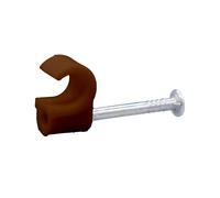 Tower 72CT05P 5-6mm Round Cable Clip Brown (Pack of 100)