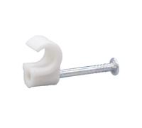 Tower 77CW05P 5-6mm Round Cable Clip White (Pack of 100)