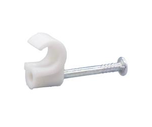 Tower 77CW05P 5-6mm Round Cable Clip White (Pack of 100)