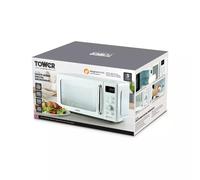 Tower 800W 20L Digital Microwave in Black/White with Mirror Finish T24041