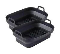Tower Set of 2 Rectangular Foldable Trays Black