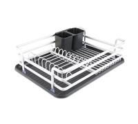 Tower T814006BLK Aluminium Dishrack with Removable Cutlery Holder, Removable Rack & Drip-Tray, Stainless Steel