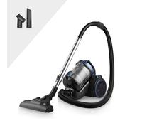 Tower T102004 TXP10 Multi-Cyclonic Bagless Cylinder Vacuum Cleaner with Crevice Tool, Floor Brush, Small Brush, Automatic Cord Rewinder, 1.5L, 800W, Blue
