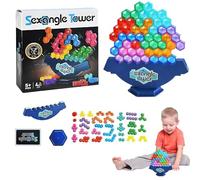 Tower Balance Game, Balance Stacking Game - Hexagonal Building Block Puzzles - Educational Toys for and Adults, Party Supplies for Family Game Nights, Create a