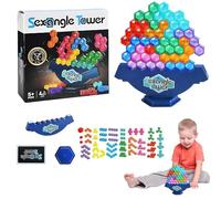 Tower Balance Stacking Blocks - Kids Building Blocks | Hexagonal Stacking Bl0cks | Educational Learning Game for Kids Adults | Fun Family Activity for Game Night | Creative Skill Development Toy for P