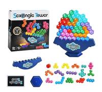 Tower Balance Stacking Blocks - Kids Building Blocks | Hexagonal Stacking Bl0cks | Educational Learning Game for Kids Adults | Fun Family Activity for Game Night | Creative Skill Development Toy for P