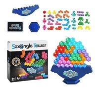 Tower Balance Stacking Blocks - Kids Building Blocks | Hexagonal Stacking Bl0cks | Educational Learning Game for Kids Adults | Fun Family Activity for Game Night | Creative Skill Development Toy for P