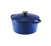 Tower Barbary & Oak Blue 24cm Cast Iron Round Casserole