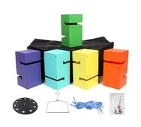 Tower Block Stacking Challenge Game for Team Building and Group Fun | Colorful ABS blocks with timed penalty rules turn ordinary gatherings into trust-building challenges for 5-20 players