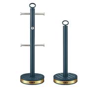 Tower Blue Stainless Steel Kitchen Roll Holder Set