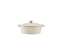 Barbary & Oak BO800252CRM Oval Cast Iron Casserole Dish with Durable Enamel Interior, 29cm, Camembert Cream