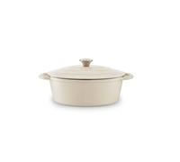 Barbary & Oak 29cm Oval Casserole Cast Iron Camembert Cream