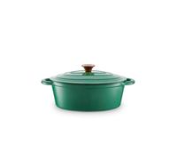 Barbary & Oak Cast Iron 29cm Oval Casserole Dish Green