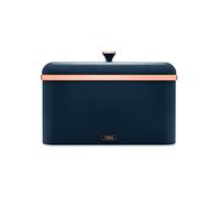 Tower T826130MNB Cavaletto Bread Bin with Removable Lid, Large Capacity, Durable Steel Body, Midnight Blue and Rose Gold