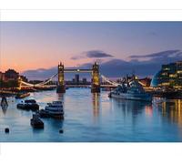 Tower Bridge and HMS Belfast Print at Sunrise, London - Print 10"x8" (25x20cm) (24322752)