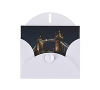 Tower Bridge at night White Patterns greeting card 6x4 inches with envelope, covering birthdays, weddings and other occasions