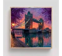 Tower Bridge Diamond Art Kits Adults, Diamond Painting Landscape Crystal Art Kits for Adults Beginners DIY 5D Square Full Drill Gem Dots Embroidery Paintings Crafts for Home Wall Decor 32x32in ed7-j39