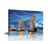 Tower Bridge in London Canvas Wall Art for Living Room Bedroom Wall Decor House Decorations Iconic Buildings of London Pictures Artwork Home Decor Framed Ready to Hang 12" Wx18 Hx1 Panel