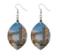 Tower Bridge in London England Fashion Women's Dangle Earrings Funny Wood Earring Drop Pendants Jewelry