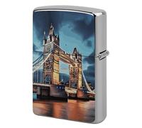 Tower Bridge in London Lighter Case Pouch Double-Sided Metal Lighter Sleeve Scratch & Drop Resistant Lighters Protector Fits Standard Kerosene Lighters Pocket Protective Cover for Camping Party
